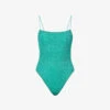 OSEREE Lumière Metallic-weave Swimsuit 1 OSEREE Lumière Metallic-weave Swimsuit -Closet By She R04132766 AQUAMARINE M