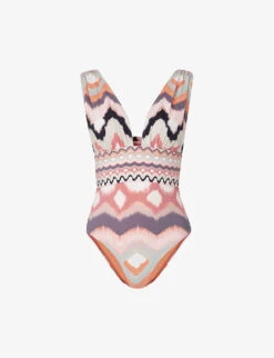By Malina Alvina Graphic-print Stretch-recycled Nylon Swimsuit