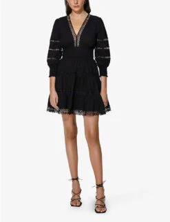 By Malina Inez V-neck Cotton Mini Dress 8 By Malina Inez V-neck Cotton Mini Dress -Closet By She R04133207 BLACK ALT01