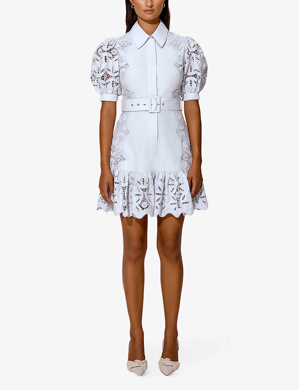 By Malina Stella Lace-embellished Cotton Mini Dress 4 By Malina Stella Lace-embellished Cotton Mini Dress - Image 2