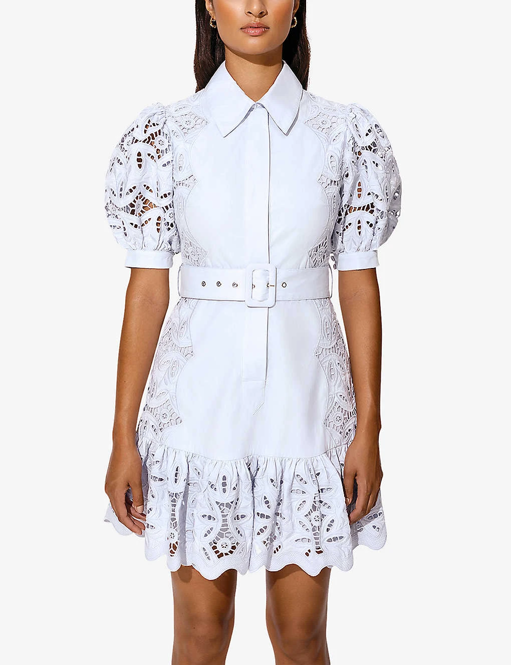 By Malina Stella Lace-embellished Cotton Mini Dress 5 By Malina Stella Lace-embellished Cotton Mini Dress - Image 3