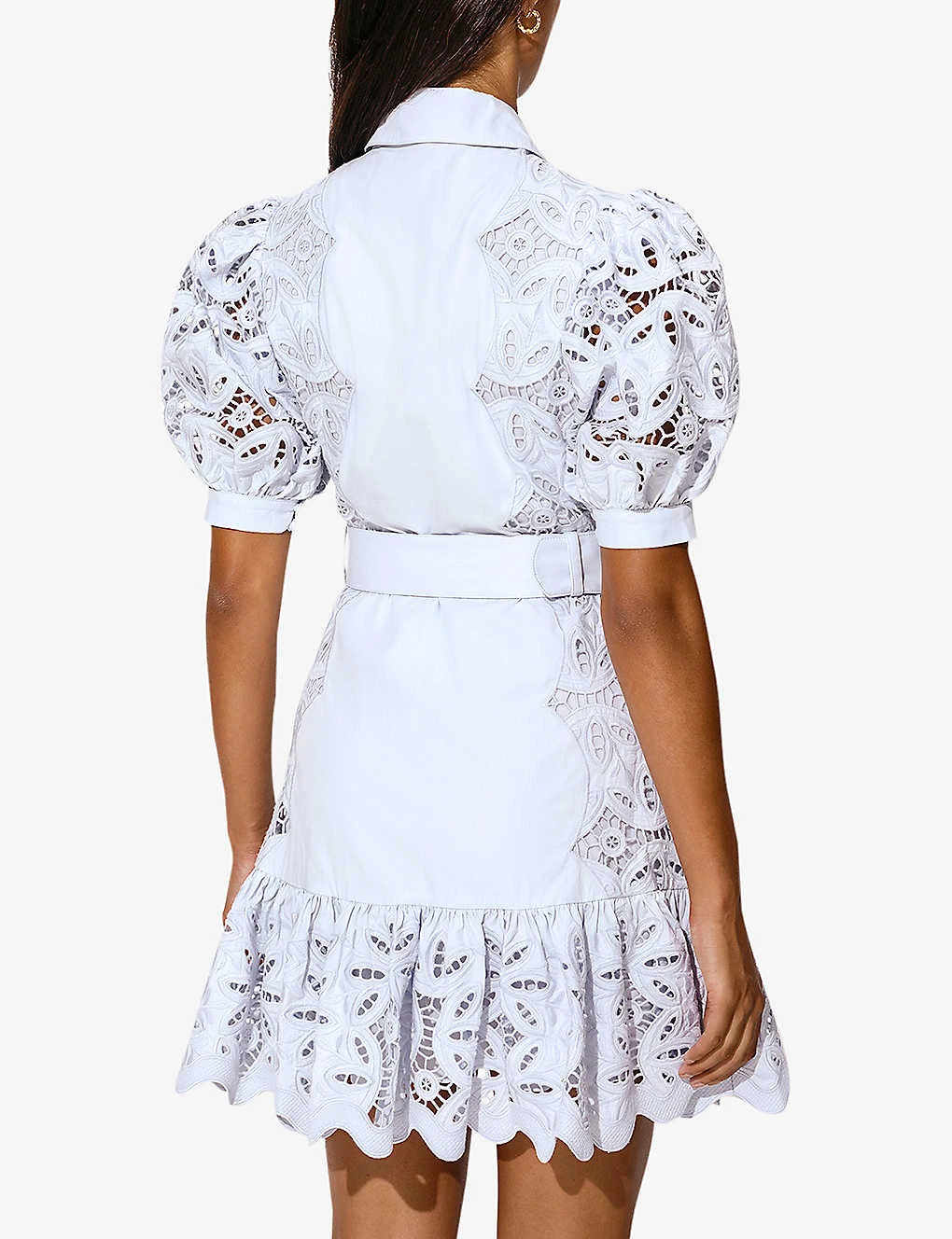 By Malina Stella Lace-embellished Cotton Mini Dress 6 By Malina Stella Lace-embellished Cotton Mini Dress - Image 4