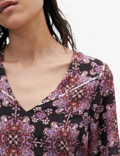 Ikks Boho-print Woven Mini Dress -Closet By She R04133253 RASPBERRY ALT04