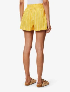 Faithfull The Brand Elva High-rise Cotton-poplin Shorts -Closet By She R04135585 ADIASTRIPEPRTCITRUS ALT03