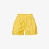 Faithfull The Brand Elva High-rise Cotton-poplin Shorts -Closet By She R04135585 ADIASTRIPEPRTCITRUS M