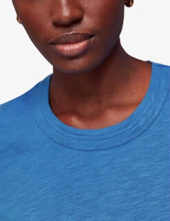 Whistles Rosa Relaxed Cotton-jersey T-shirt -Closet By She R04135838 BLUE ALT04