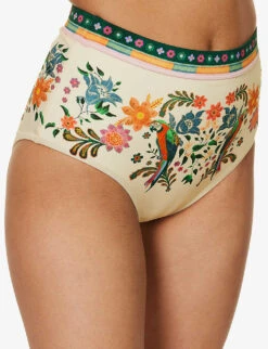 Zimmermann Ginger Floral-print High-rise Bikini Bottoms -Closet By She R04136572 CREAMMULTI ALT02
