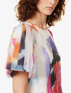 Nova Abstract-print Pleated Maxi Dress -Closet By She R04136625 ABSTRACTSUNSET ALT04