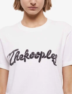 THE KOOPLES Logo-print Regular-fit Cotton T-shirt -Closet By She R04137030 BLA55 ALT04