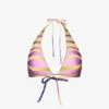 Jean Paul Gaultier Abstract-print Halterneck Bikini Top -Closet By She R04137661 GREENPURPLE M