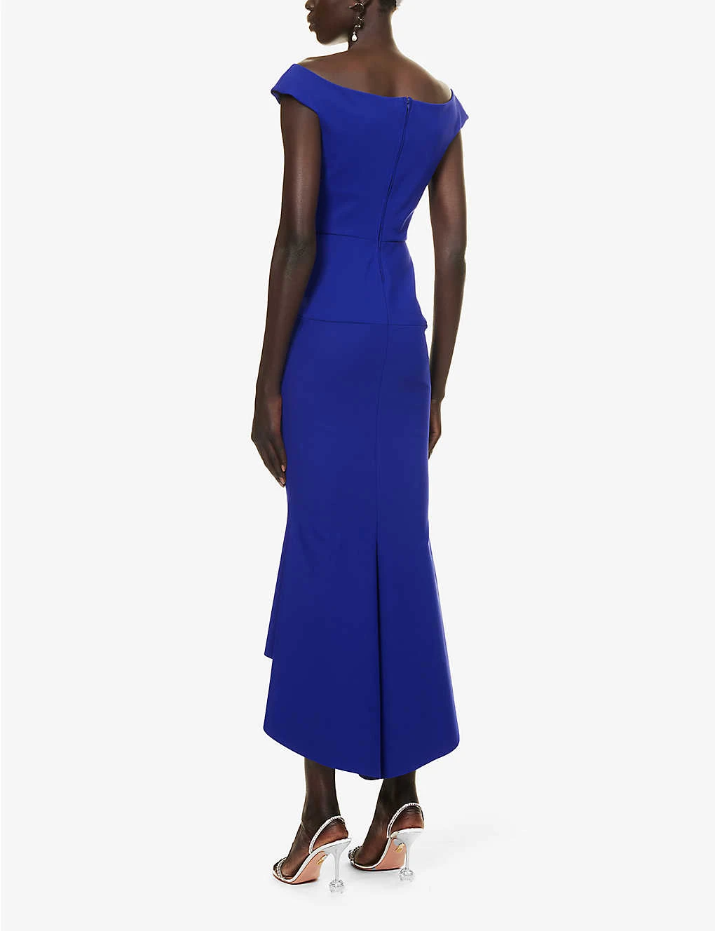 Arilda V-neck Dipped Hem Stretch-woven Midi Dress 6 Arilda V-neck Dipped Hem Stretch-woven Midi Dress - Image 4