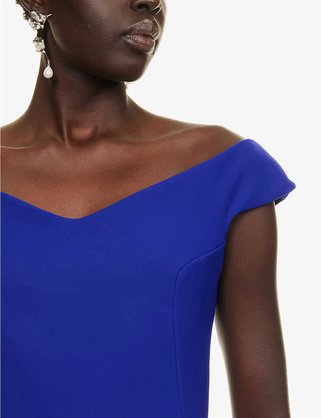 Arilda V-neck Dipped Hem Stretch-woven Midi Dress 7 Arilda V-neck Dipped Hem Stretch-woven Midi Dress - Image 5