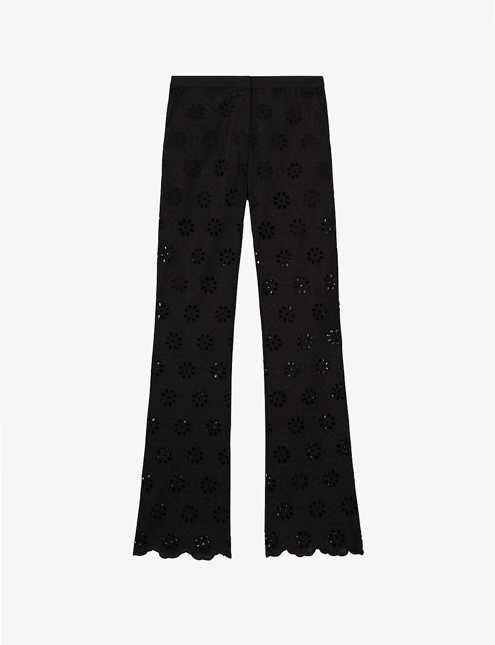 THE KOOPLES Broderie Anglaise Scalloped-hem Cotton Trousers 3 THE KOOPLES Broderie Anglaise Scalloped-hem Cotton Trousers