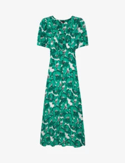 THE KOOPLES Floral-print Silk Midi Dress