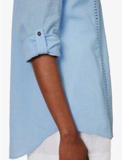 Mala Braided-trims Cotton Shirt -Closet By She R04142208 BLUBLU ALT04