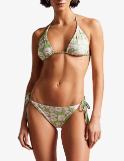 Ted Baker Reversible Floral-print Bikini Top -Closet By She R04142367 GREEN ALT02