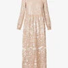Lucille Sequin-embellished Long-sleeved Maxi Dress