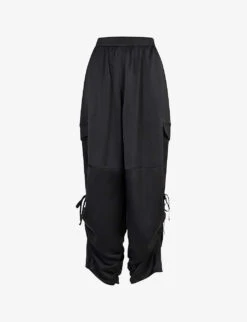 AllSaints Kaye Oversized Tapered High-rise Recycled Polyester-blend Cargo Trousers
