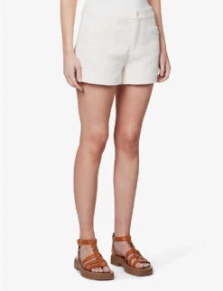 Paige Patrizia Mid-rise Cotton-rayon Blend Shorts -Closet By She R04144133 CREAM ALT02