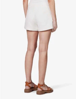 Paige Patrizia Mid-rise Cotton-rayon Blend Shorts -Closet By She R04144133 CREAM ALT03