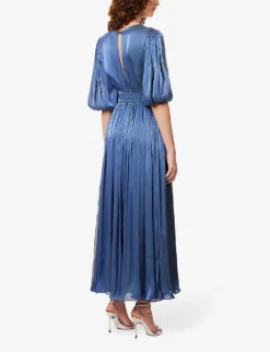Brennie Pleated Woven Maxi Dress -Closet By She R04144893 DEEPBLUE ALT03