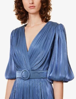 Brennie Pleated Woven Maxi Dress -Closet By She R04144893 DEEPBLUE ALT04