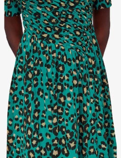 Whistles Leopard-print Shirred Woven Midi Dress -Closet By She R04144929 MULTICOLOURED ALT04
