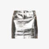 Metallic Mid-rise Cotton-blend Mini Skirt -Closet By She R04145509 SILVER M