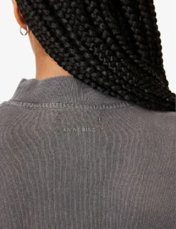 ANINE BING Painted Muse Graphic-print Organic-cotton T-shirt -Closet By She R04146352 WASHEDBLACK ALT05