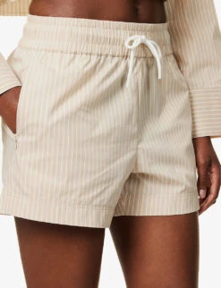FRAME Drawstring Striped Cotton-blend Shorts -Closet By She R04146400 SANDMULTI ALT04