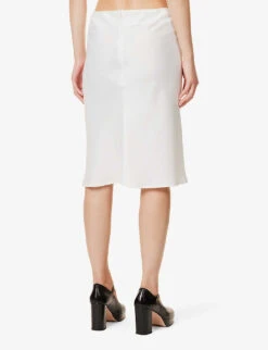 Trimiti Lace-trim Satin Midi Skirt -Closet By She R04147086 WHITE ALT03