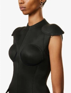 Coperni Structured-cups A-line Woven Mini Dress -Closet By She R04147543 BLACKBLACK ALT04