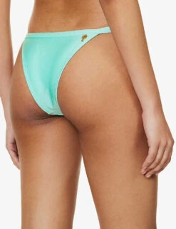 Shimmer Mid-rise Bikini Bottoms -Closet By She R04148244 TURQUOISE ALT03