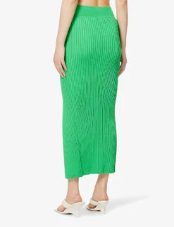 Yvonne Cut-out Knitted Midi Skirt -Closet By She R04148506 VIVIDGREEN ALT03