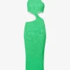 Lya Cut-out Knitted Midi Dress 1 Lya Cut-out Knitted Midi Dress -Closet By She R04148508 VIVIDGREENWHITE M