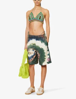 FRAME X Julia Sarr Jamois Tie-dye Relaxed-fit Mesh Shorts -Closet By She R04149889 FATIGUEMULTI ALT01