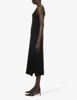 Weekend Max Mara Robinia Round-neck Sleeveless Knitted Midi Dress -Closet By She R04151212 BLACK ALT02