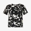 Weekend Max Mara Cerchio Floral-pattern Cotton T-shirt -Closet By She R04151220 BLACK M