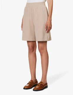 Weekend Max Mara Zoraide Regular-fit Mid-rise Stretch-jersey Shorts -Closet By She R04151226 BEIGE ALT02