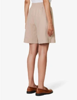 Weekend Max Mara Zoraide Regular-fit Mid-rise Stretch-jersey Shorts -Closet By She R04151226 BEIGE ALT03