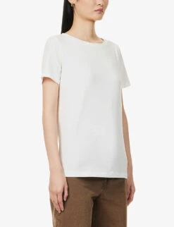 Weekend Max Mara Multib Regular-fit Stretch-cotton T-shirt -Closet By She R04151245 WHITE ALT02