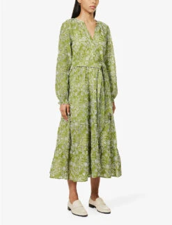 ME AND EM Floral Broderie Pattern Cotton Midi Dress -Closet By She R04151480 SICILIANOLIVESOFT ALT02