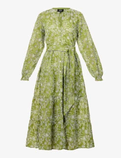 ME AND EM Floral Broderie Pattern Cotton Midi Dress