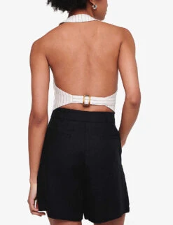 Fidel Tabbed Linen Shorts 10 Fidel Tabbed Linen Shorts -Closet By She R04151537 BLACK ALT03