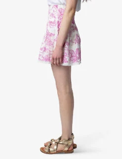 Zadig & Voltaire Jocky Toile-de-Jouy-print Organic-cotton Mini Skirt -Closet By She R04151942 TOILE ALT02