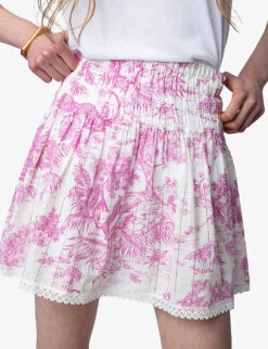 Zadig & Voltaire Jocky Toile-de-Jouy-print Organic-cotton Mini Skirt -Closet By She R04151942 TOILE ALT04