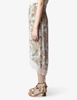 Zadig & Voltaire Jeudie High-rise Floral-print Woven Midi Skirt -Closet By She R04151965 DEEPPARME ALT02