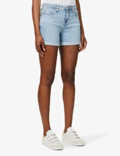 7 For All Mankind Boy Faded-wash Stretch-denim Shorts -Closet By She R04152127 BLURRED ALT02