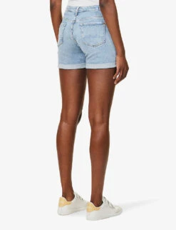 7 For All Mankind Boy Faded-wash Stretch-denim Shorts -Closet By She R04152127 BLURRED ALT03