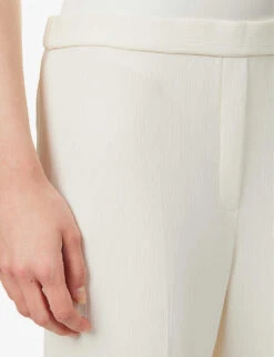 THEORY Treeca Wide-leg High-rise Woven Trousers -Closet By She R04152406 RICE ALT04